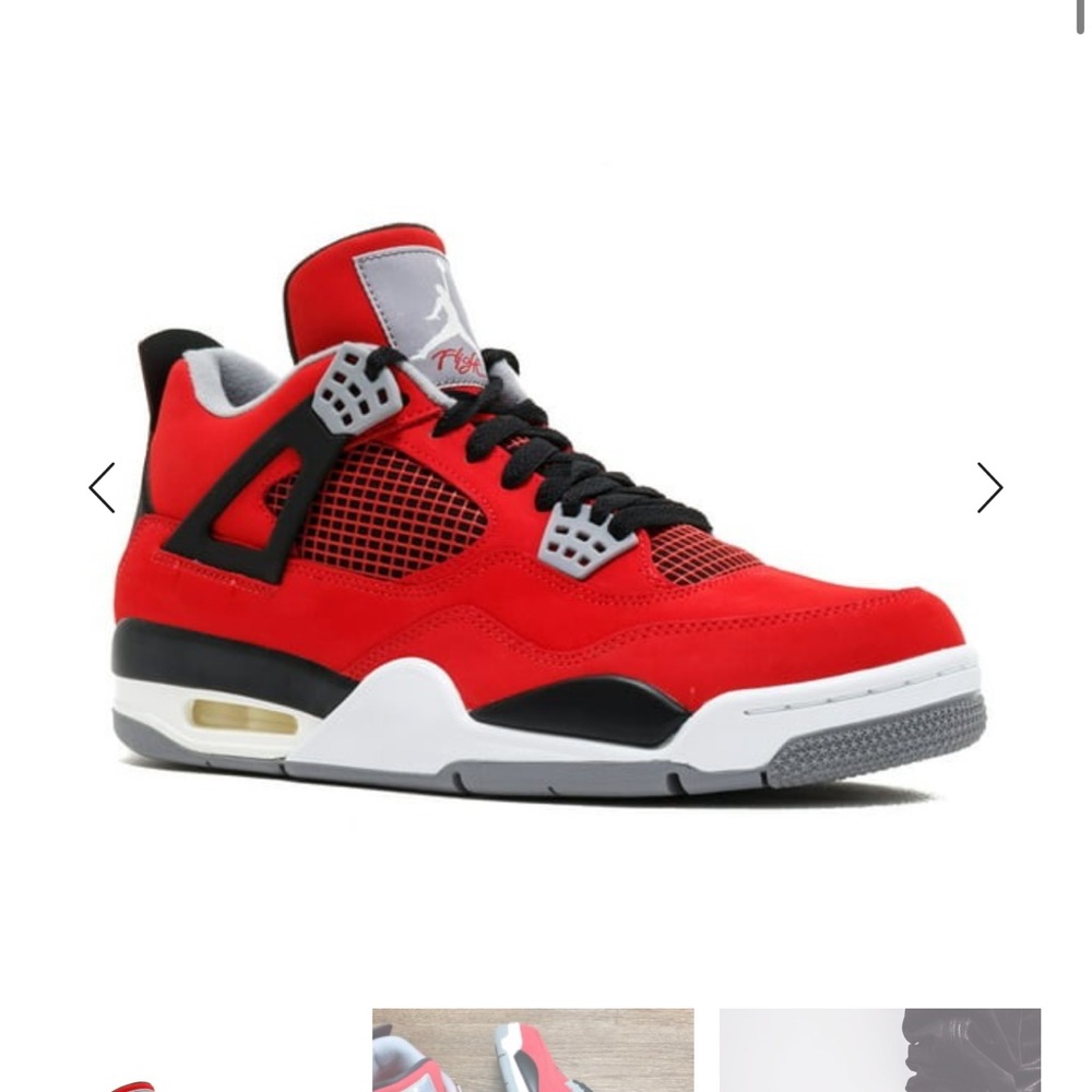Air Jordan 4 Retro Toro Bravo PS Red and Gray Sneakers